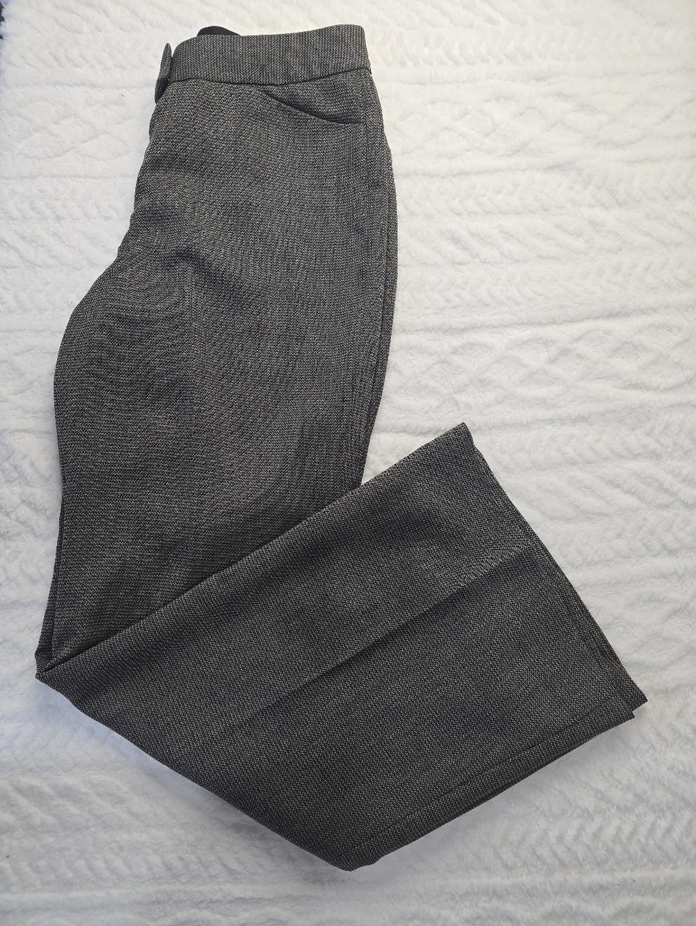 Anne Klein Brown Twill Dress Pants Wool Blend High Rise Slight Flare Leg 10